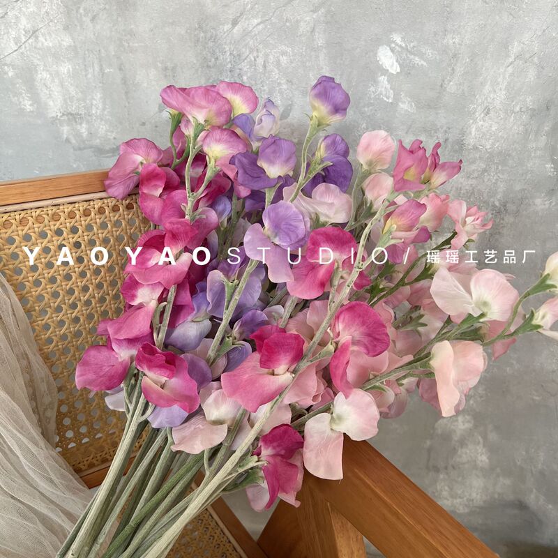 High-Quality Pea Flowers, Artificial Flowers, Simple Home Decoration, Purple Fragrant Peas, Photography Props, Artificial Flowers