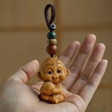 十二生肖崖柏木雕创意实木汽车钥匙扣萌系包挂件送礼礼物国风配饰