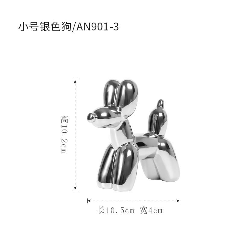 Nordic Luz galvanoplastia de lujo globo de plata perro decoración hogar sala de estar TV gabinete del vino gabinete decoración de escritorio pequeña Decoración