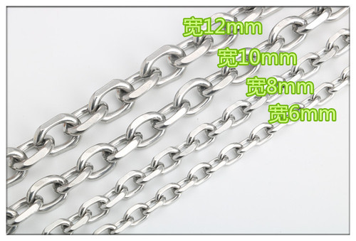 Stainless steel non-welded cross chain interlocking titanium steel necklace large quantities of angle O-shaped chain O-shaped chain bag chain wholesale