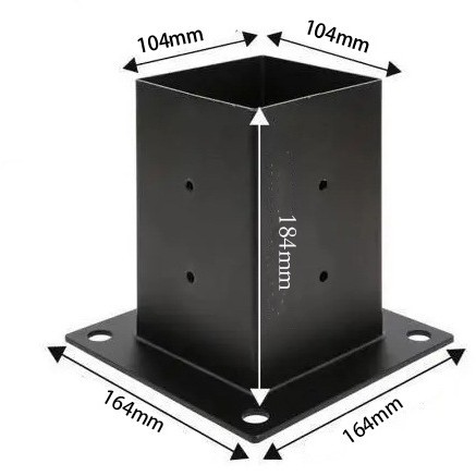 Soporte de Pérgola con Recubrimiento de Polvo Negro, Base de Columna, Kit de Soporte de Acero para Pérgola, Directo de Fábrica, Adorno al por Mayor