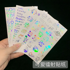 Crystal Resin Transparent Cartoon Laser Charm Sticker Handmade DIY Flow Sand Cat Paw Silicone Mold Material A