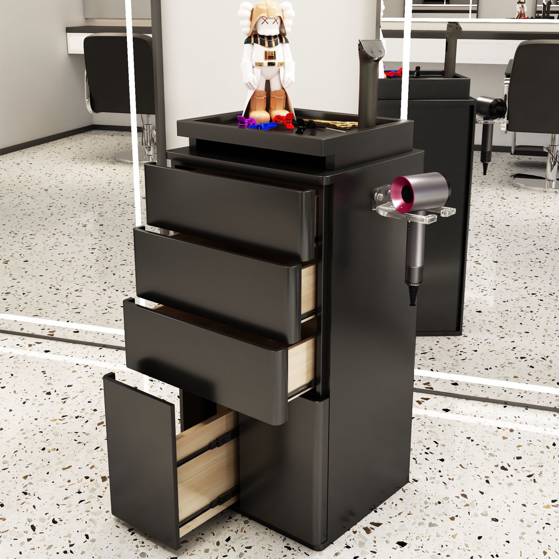 Gabinete de herramientas de peluquería especial almacenamiento armario de almacenamiento con cajón Gabinete de herramientas de peluquería red Gabinete de herramientas multicapa