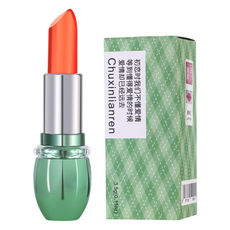 Primer amante transfronterizo aloe barra de labios cambio de color bálsamo labial hidratante e hidratante lápiz labial de una sola pieza