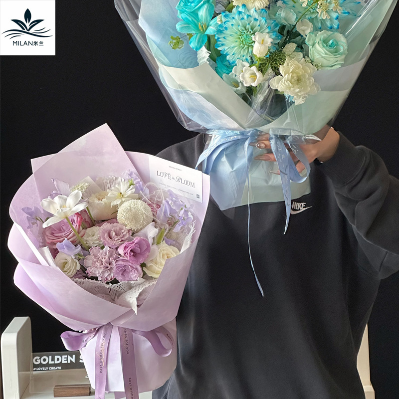 Nuevo papel de color de acuarela, papel de algodón impermeable, ramo de regalos, papel de envoltura de flores hechas a mano, papel de embalaje de flores DIY
