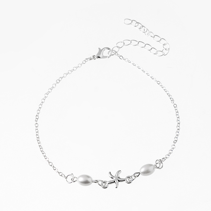 European and American gold silver simple handmade chain women's multi-layer adjustable bracelet anklet summer beach ankle accessories