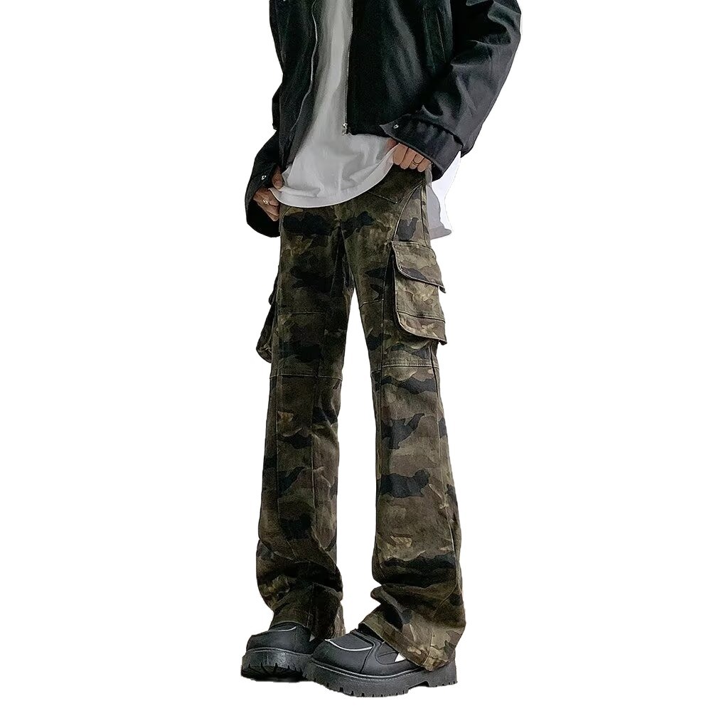 Pantalones de Mezclilla Camuflados para Hombre de Algodón, Cintura Alta, para Uso Diario