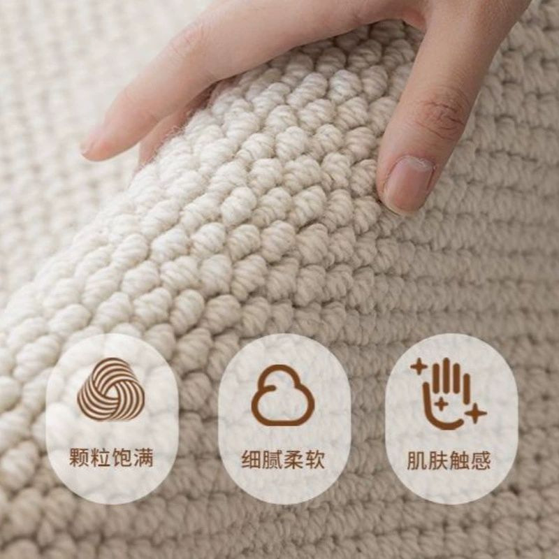 Alfombras de seda de viento de crema sala de estar alfombras de suelo sucio resistentes al viento de madera dormitorio al lado de la cama puerta de entrada anillo de piña <unk> viento silencioso