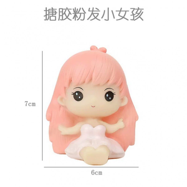 Lake blue glue powder hair little girl