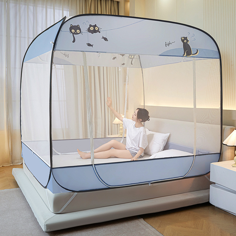 Sin mosquiteros instalados, mosquiteros de Mongolia, mosquiteros de tres puertas, mosquiteros desmontables con cremallera superior a prueba de polvo al por mayor