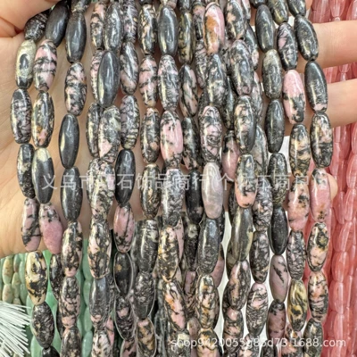 beads, spacer beads, DIY antique – Zərgərlik ara hissələri - natural-black-lines-with-red-patterns-616mm