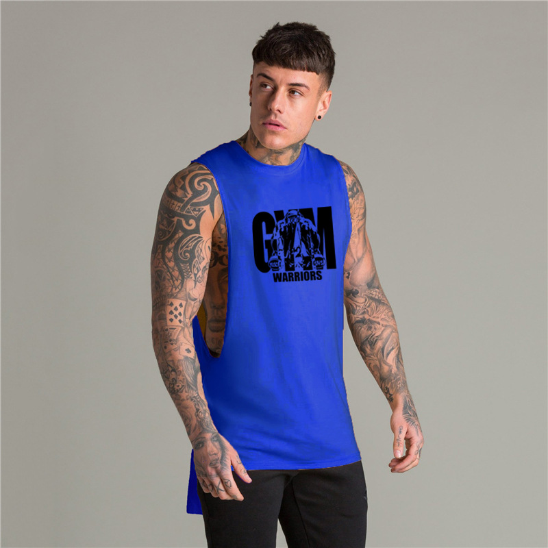 Chaleco deportivo suelta verano moda marca ins algodón fitness chaleco sin mangas camisa de fondo blanco camiseta sin mangas