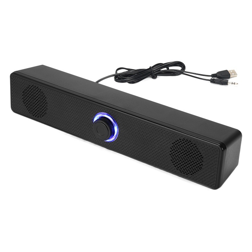 Barra de sonido Bluetooth transfronteriza de diseño alargado para uso doméstico con altavoces duales, sonido envolvente para computadora de escritorio y subwoofer de graves potentes.