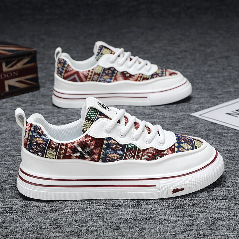 Новая весенняя мужская обувь дышащая брезентовая обувь модная обувь с принтом