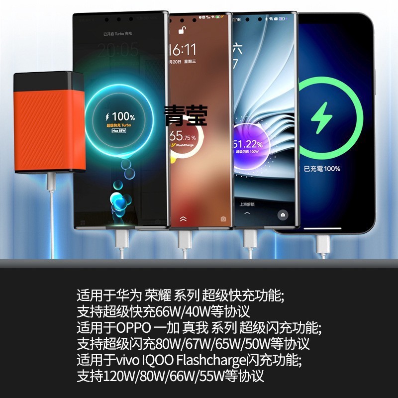 Huawei 充電器ガリウムは、120 OnePlus およびその他の Qingying 欧州標準ブランドと互換性のある真の窒化名誉フラッシュ充電に適しています。|undefined