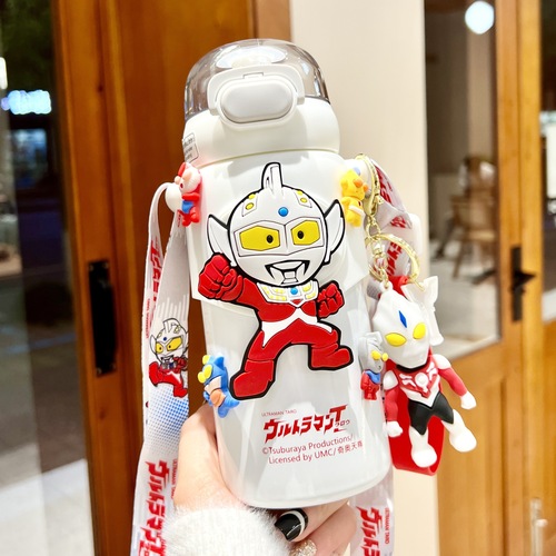 Ultraman Famous Children's Thermos Cup 316 Food Grade Elementary School Student Straw Cup Character Kindergarten Kettle Cartoon