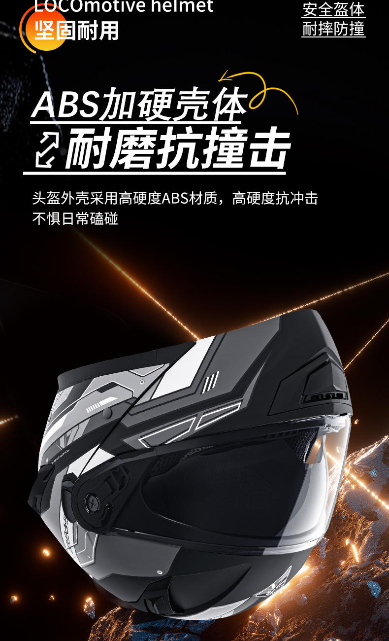 Suitable for Men's Motorcycle Helmets, Winter Built-In Bluetooth Headsets, Anti-Fog and Warm Motorcycles, Safe for All Seasons
