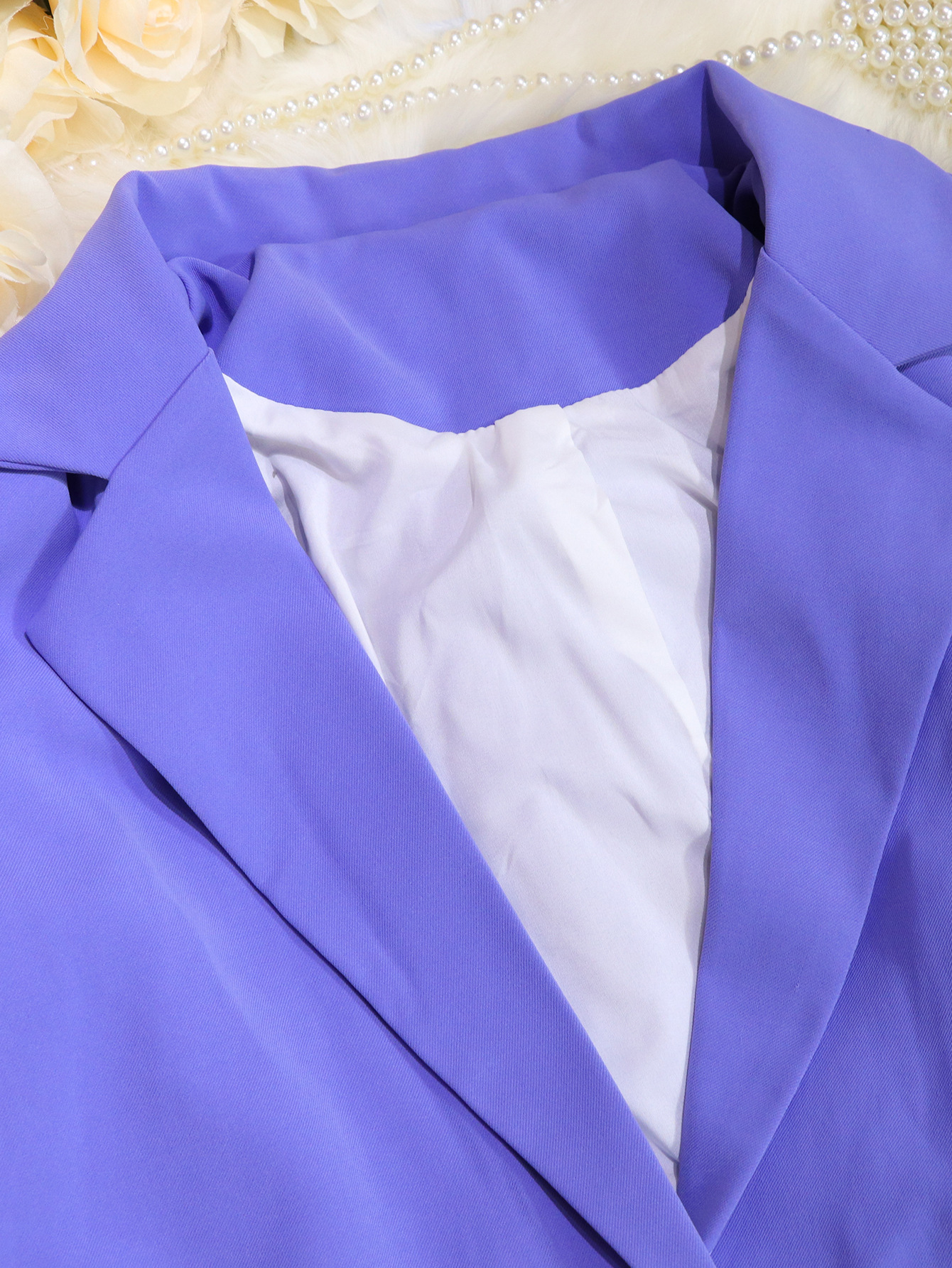 Women's Pant Sets Solid Colour Commuter Suit With High Waist Trousers_voghion.com