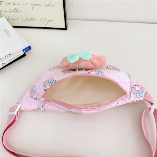 Kulomi Children's Waist Bag 2025 Western Style Boys' and Girls Baby's Lightweight Crossbody Bag Cute Cartoon Merlot Chest Bag