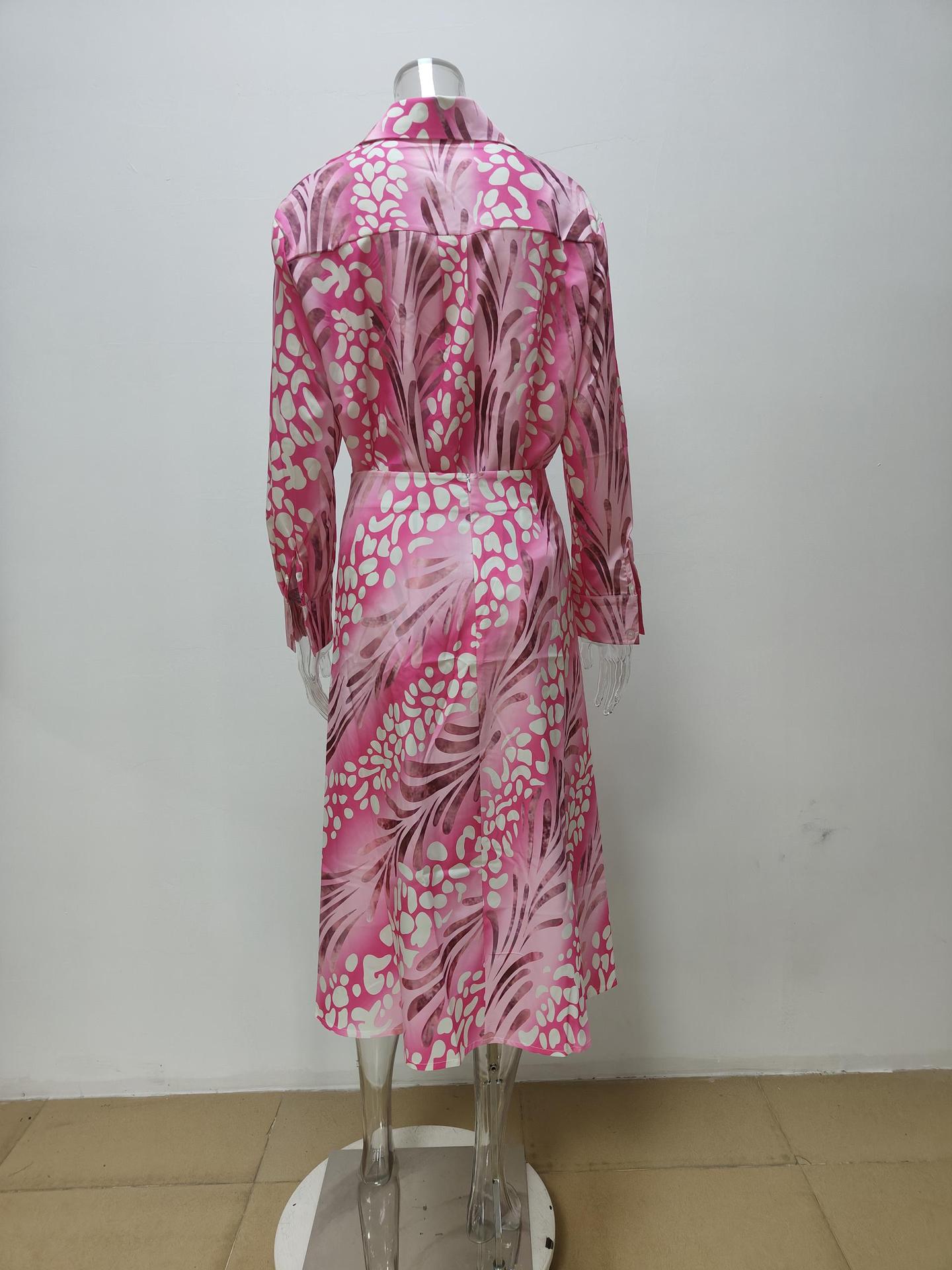 Women's Clothing Spring Women's Fashionable Elegant Commuter Skirt Set Style High Waisted Printed Collared Top_ecoleips.com