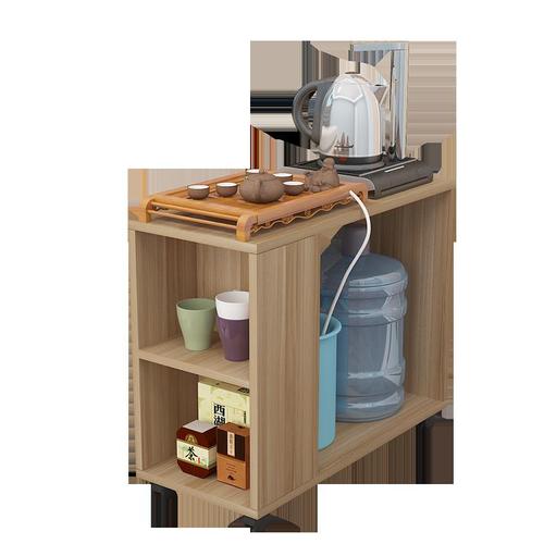 Simple small apartment coffee table living room movable kung fu tea table wheeled sofa corner armrest cabinet bedside table