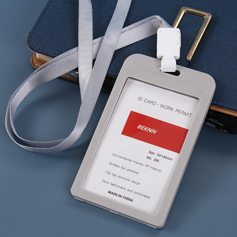 Funda protectora para tarjeta de identificación, porta tarjetas de autobús transparente de doble cara, porta tarjetas de identificación laboral, porta tarjetas de identificación de estudiante, cordón para tarjeta de identificación de exposición