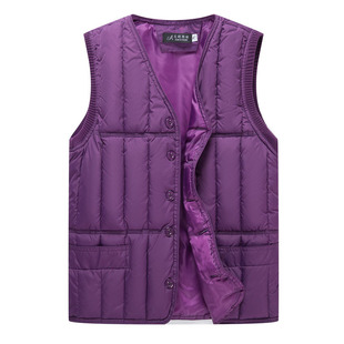 Middle-aged and elderly women's down cotton vest coat large size mother's cotton-padded vest grandmother's warm vest for the elderly