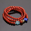 Red bracelet made from antique material, cheongsam wax agate, retro pendant