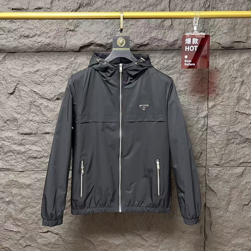 European New Style Slim-Fit Men's Jacket, Simple Solid Color Hooded Jacket, Men's Fashion Trendy Casual Windproof Top European New Style Slim-Fit Men's Jacket, Simple Solid Color Hooded Jacket, Men's Fashion Trendy Casual Windproof Top
