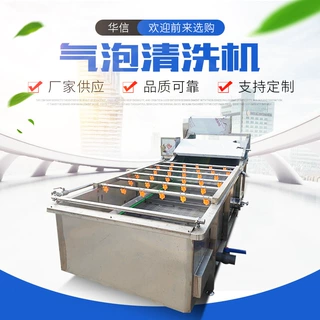 全自动果蔬气泡清洗机流水线 多功能网带式高压喷淋清洗成套设备