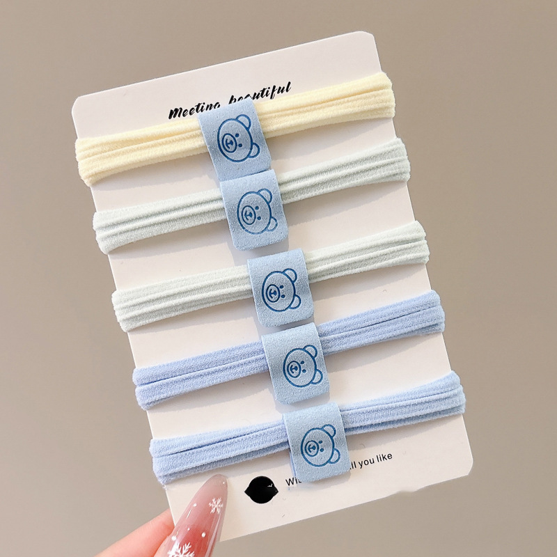 Cuerdas de cabello azul de sal de mar mujeres sin costuras, cuerdas de cabeza de alta elasticidad, anillo de cabello de correa simple y duradero, tocado de niña encantador