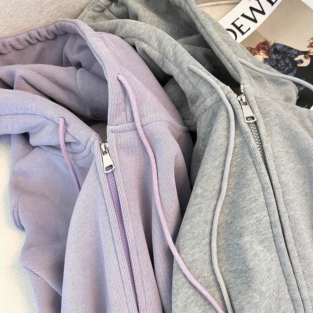 即墨卫衣外套女2025新款秋季小个子女款开衫连帽上衣加绒秋冬穿搭