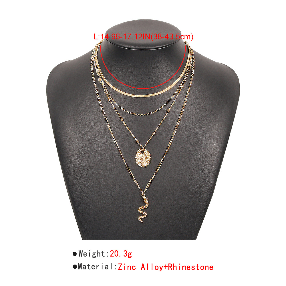 Exaggerated Multi-layered Necklace Snake-shaped Metal Simple Necklace display picture 4