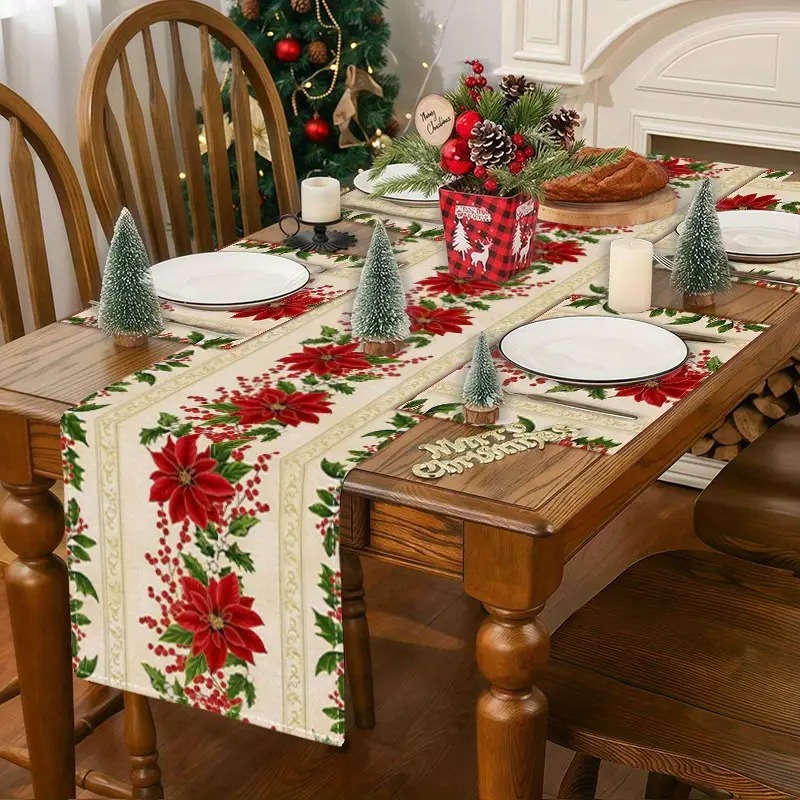 Nuevo conjunto de toallas de mesa transfronterizas de Navidad decoración de mesa Bandera de mesa Bandera de mesa Amazon 2026
