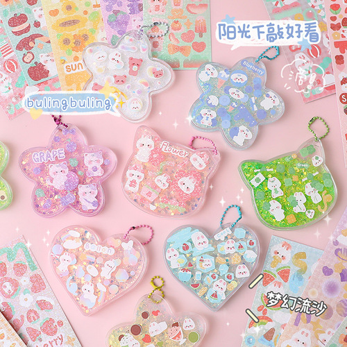 Quicksand oiled Goo card brick diy Goo plate transparent acrylic Goo card Chuangyi hand account decoration pendant wholesale