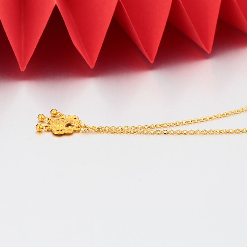 Xuping hielo roto nuevo estilo chino esferas cadenas claviculares de brida aleación de cobre chapado 24k color ligero lujo al por mayor
