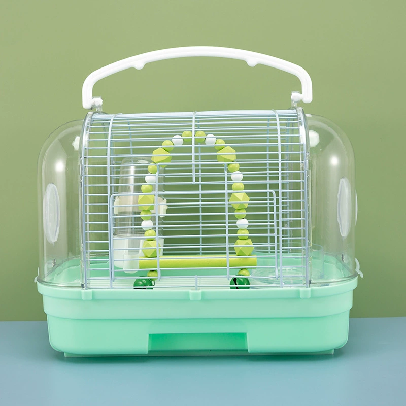 Прозрачная клетка для птиц с панорамным обзором, портативная акриловая клетка для выгула и разведения попугаев