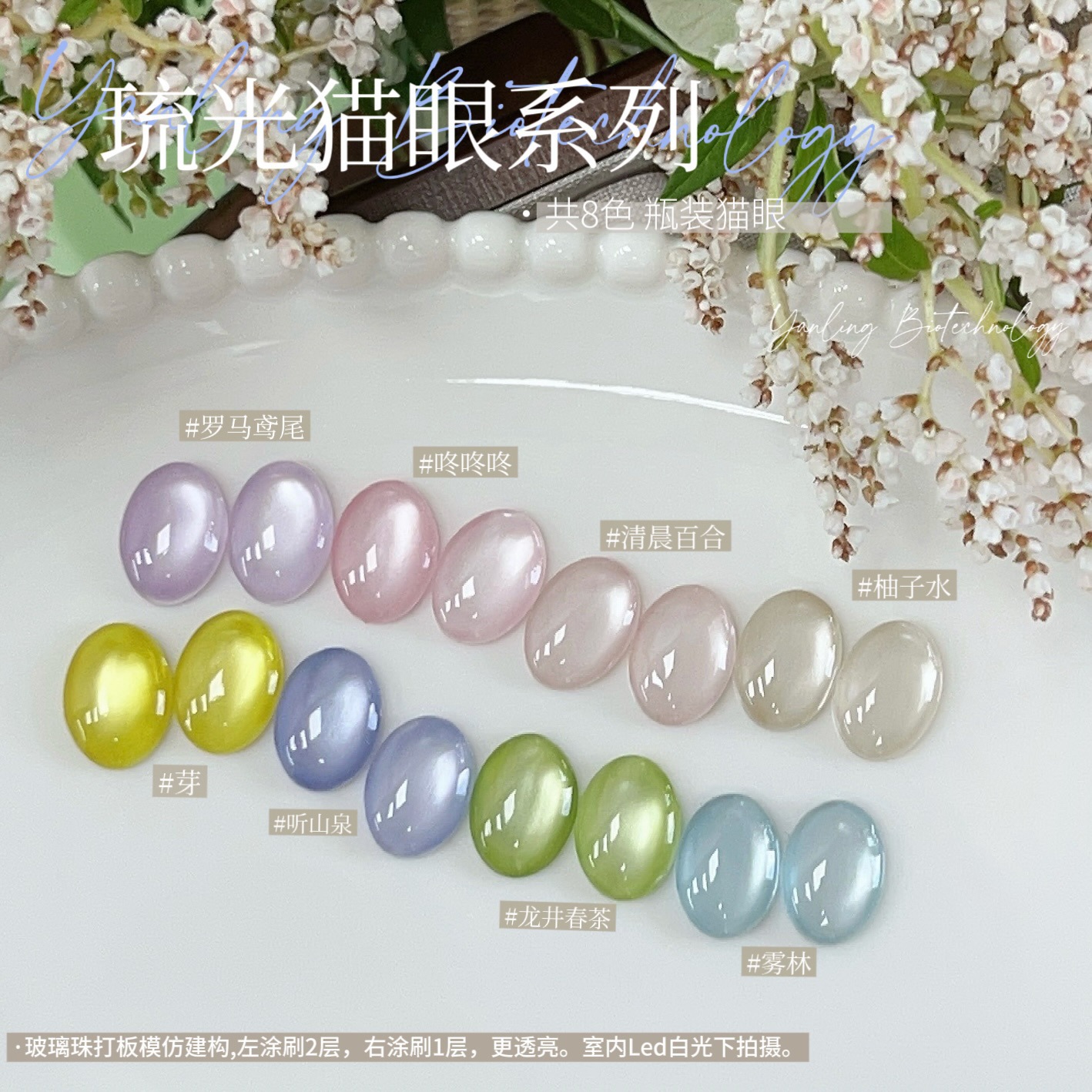 Yan Ling Glazed Cat Eye Series Roman Iris Transparent Cat Eye Ultra-Fine Magnetic Powder Cat Eye Gel Glossy Ice Transparent Cat Eye