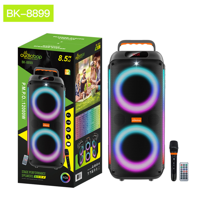 Cross-border Bluetooth speaker dual 8inch portable high-volume portable speaker for square dancing, manufacturer's stock for wholesale Cross-border Bluetooth speaker dual 8inch portable high-volume portable speaker for square dancing, manufacturer's stock for wholesale