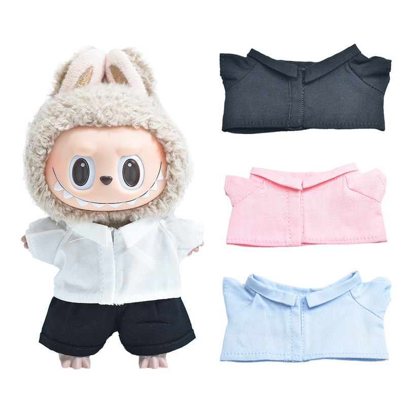 Labubu Baby Clothes, Queue-Up T-Shirts, Trendy Toy Dressing Accessories, 17cm Labubu First, Second and Third Generation Shirts