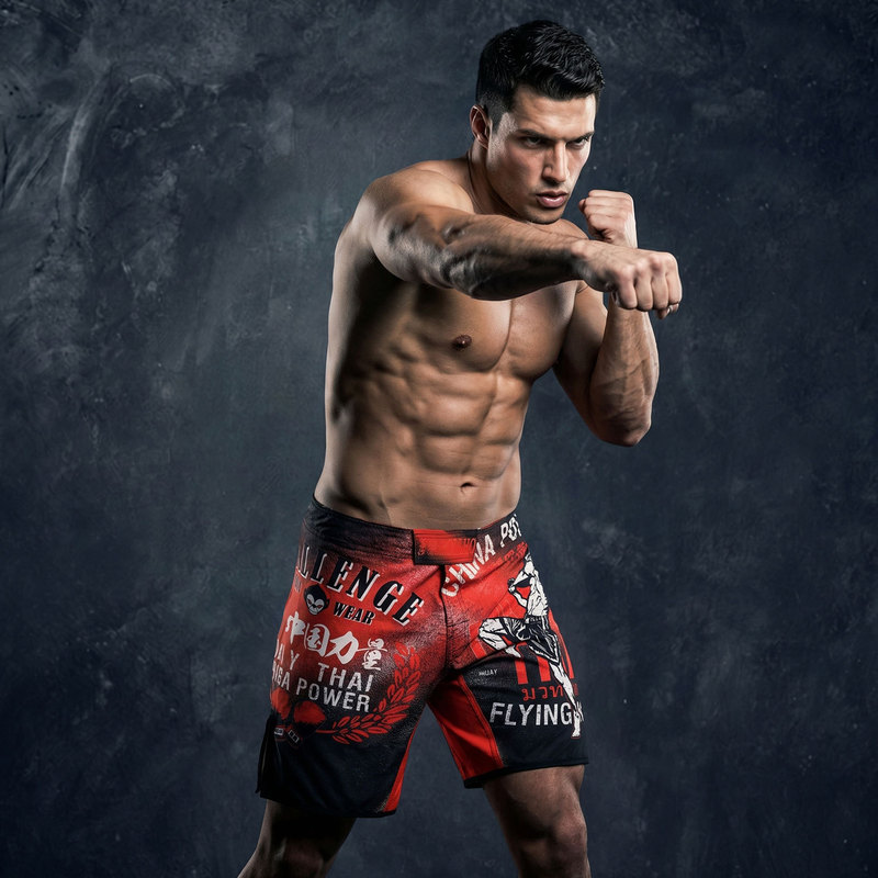 Rouhou MMA Muay Thai Fighting Professional Sanda Quick-Dry Shorts Sports Sweat-Wicking Wear-Resistant Men's UFC Fitness Breathable Rouhou MMA Muay Thai Fighting Professional Sanda Quick-Dry Shorts Sports Sweat-Wicking Wear-Resistant Men's UFC Fitness Breathable