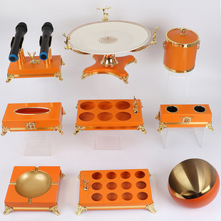 Party Ktv Room Table Supplies Accessible Luxury Desktop Stainless Steel Ornaments Fruit Plate Holder Set