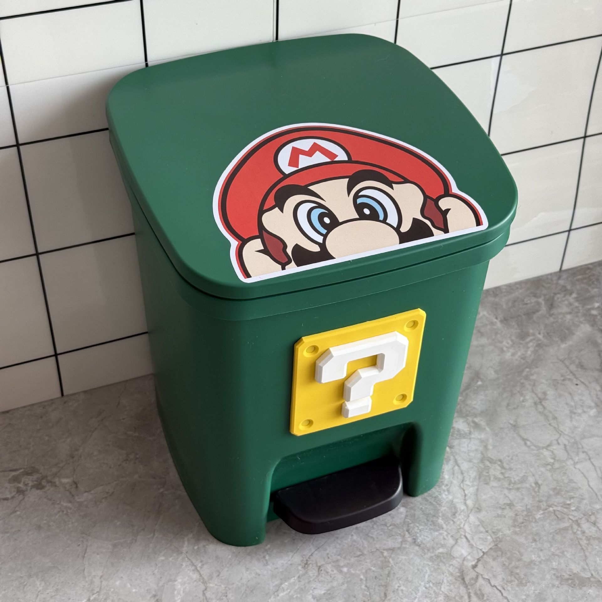 Botella de basura de trigo y trigo pie pie con cubierta encantadora sala de estar familiar dormitorio silencioso baño de gran capacidad cocina