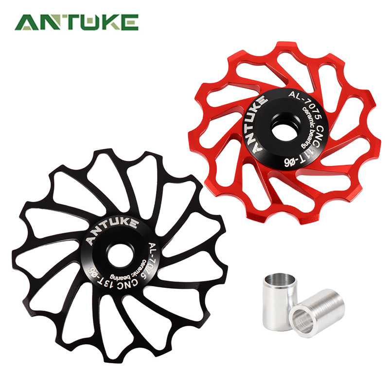 Antuke Bicycle Guide Wheel Mountain Bike Rear Derailleur Mountain Bike Ceramic Rear Derailleur Guide Wheel Cnc Aluminum Alloy Accessories
