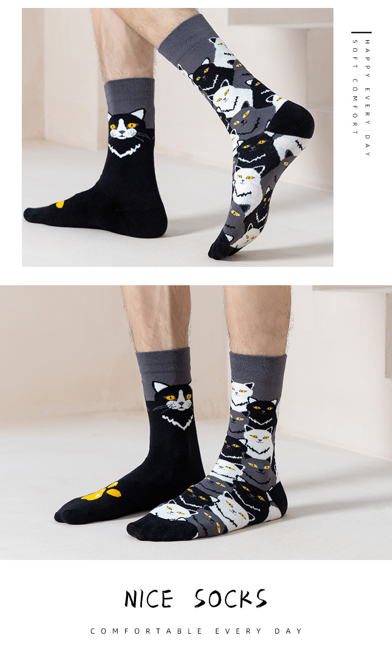780g Weight Sock Classification 1 Set Quantity Daily Occasion Sweatproof Function Cartoon Pattern All Seasons Season Unisex Gender Cotton Fabric Fashion Style Unisex Fashion Cartoon Cotton Crew Socks 1 Set 无