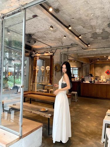 Navy Blue U-Neck A-Line Suspender Dress Women's Summer Slim-Fit Waist-Controlled Skirt Stylish Elegant Flared Long Dress