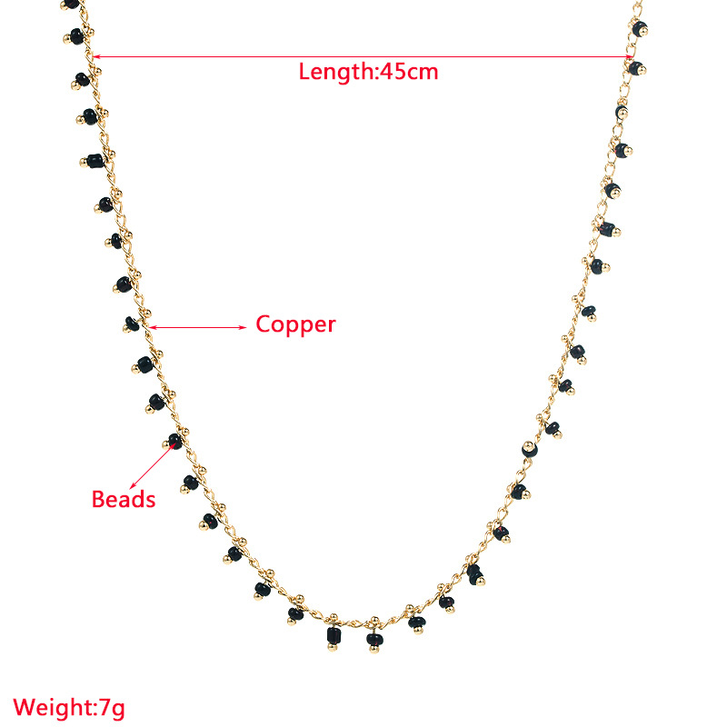 Fashion Geometric Copper Necklace Inlay Beads Copper Necklaces