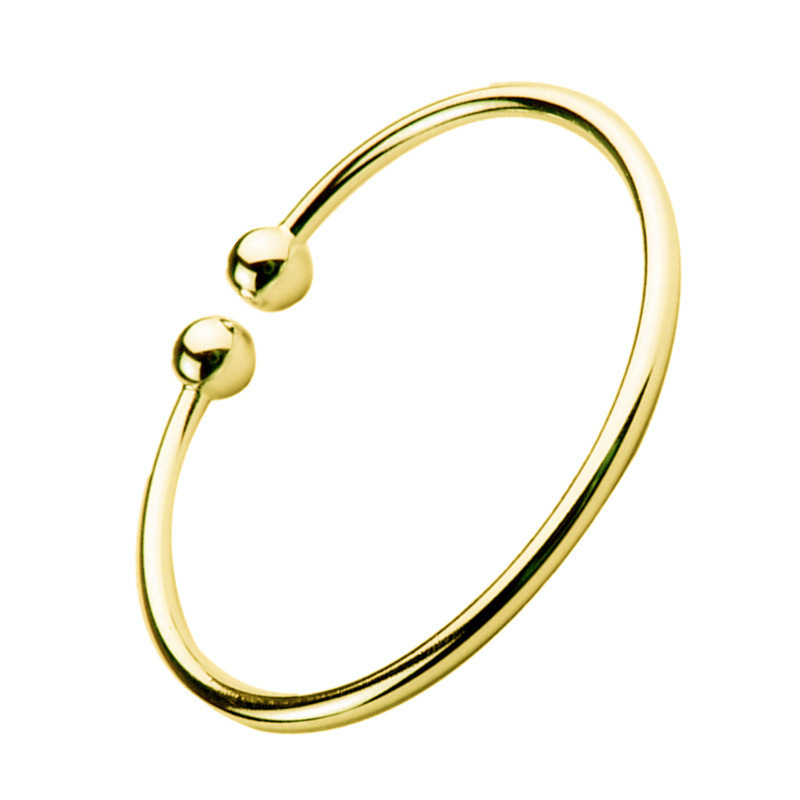 Korean version of simple Joker silver-plated garlic bracelet open C- shaped double bead bracelet trembles live small gift wholesale Korean version of simple Joker silver-plated garlic bracelet open C- shaped double bead bracelet trembles live small gift wholesale
