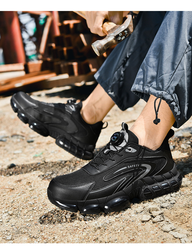 Men Special Work Shoes Men's Anti-Smash Anti-Puncture Steel Toe Lightweight Non-Slip Wear-Resistant Safety Work For Construction Site Fl Yknit_vogvips.com