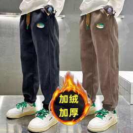 男童裤子春秋款休闲裤灯芯绒2025春新款卫裤中大童男孩束脚运动裤